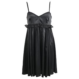 Ärmelloses Mini Baby Doll Kleid aus schwarzer Seide von Dolce & Gabbana