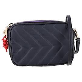Belt bag trapuntato Sandro Chevron in poliamide blu navy