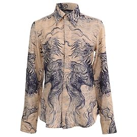 Camicia con bottoni stampata Jean Paul Gaultier in seta multicolore
