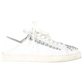 Sneakers Convertibili Goldie Shine Stuart Weitzman in Pelle Bianca