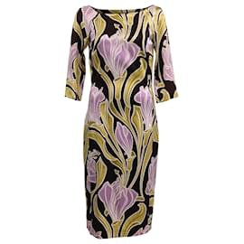 Vestido Midi Boss Hugo Boss en Seda con Estampado Floral
