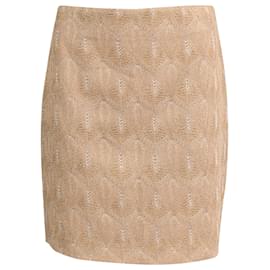 Falda mini ajustada de punto metálico beige de rayón Missoni