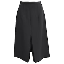 Céline Falda midi A-line con abertura frontal Celine en poliéster negro