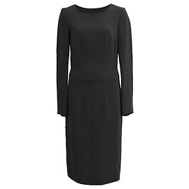 Hugo Boss Abito midi a maniche lunghe Boss di Hugo in lana nera