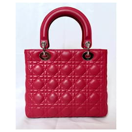 Sac à main Lady Dior Medium Cannage Rouge