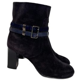 Stivaletti Christian Dior in scamosciato blu navy 40