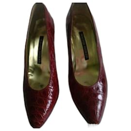 Walter Steiger Pumps Braun Krokodiloptik Leder 37,5