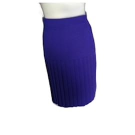 Falda de lana azul con pliegues Luisa Spagnoli Talla 38