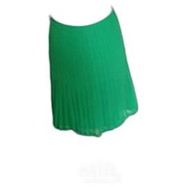 Catherine Malandrino Green Silk Pleated Skirt Size 38