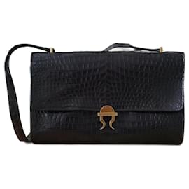 Modello raro Gancio Hermès in coccodrillo marrone