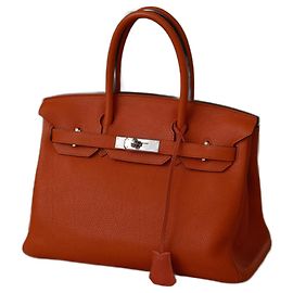 Magnifica Borsa Birkin 30cm in pelle Togo arancione di Hermès