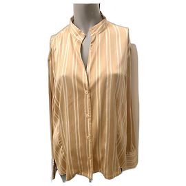 Camicia in seta Adolfo Dominguez beige e bianca