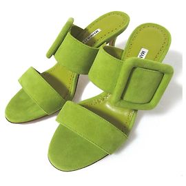 Sandali con tacco alto in suede Maysale di Manolo Blahnik