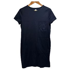 Vestido de algodón bordado con bolsillos Hermès