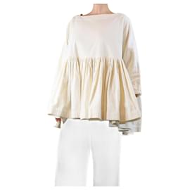 Autre Marque Top peplum in corduroy avorio - taglia