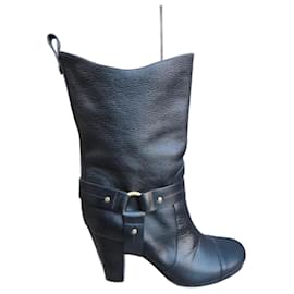 Botines Chloé de cuero negro