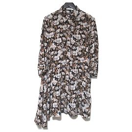 Vestido de seda 100% com estampa floral Jil Sander