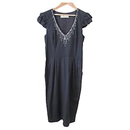 Autre Marque Blumarine Kleid mit französischen Ärmeln aus Wollstretch