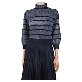Marc by Marc Jacobs Navy lurex gestreifter Pullover - Größe XS