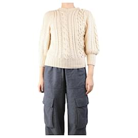 Cremefarbener Mischstrickpullover - Größe S - Autre Marque