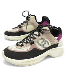 NUOVE SCARPE CHANEL SNEAKERS G40193 36.5 IN CANVAS E PELLE LOGO CC