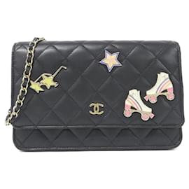 Chanel AP0250 Portafoglio a Catena in Pelle di Agnello Nera
