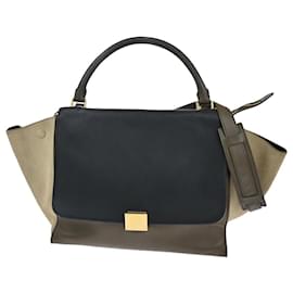 Céline Celine Trapeze in pelle con scamosciato Medium