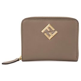 FENDI - Portefeuille Diamonds Fendi en cuir taupe