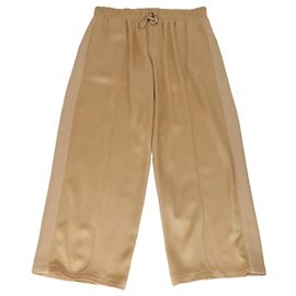 Autre Marque Pantalones de pierna ancha con bolsillo hendido en oro metálico Jil Sandler