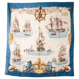 HERMÈS - Foulard 90 Vascelli e Fregate Hermès in seta multicolore