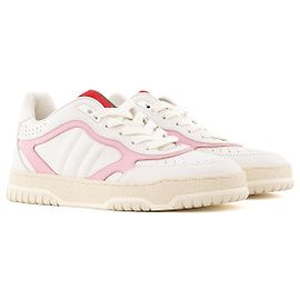 GUCCI - Sneakers Re-Web Gucci in pelle bianca e rosa (T38)