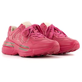 GUCCI - Sneakers Rhyton Gucci in pelle rosa (T37)