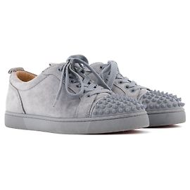 Christian Louboutin LOUBOUTIN - Sneakers Louis Junior Spikes in Camoscio Blu (Taglia 39)