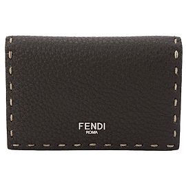 FENDI - Geldbörse Selleria Fendi aus braunem genarbtem Leder