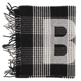 BALENCIAGA - Sciarpa Balenciaga in lana bianca e nera