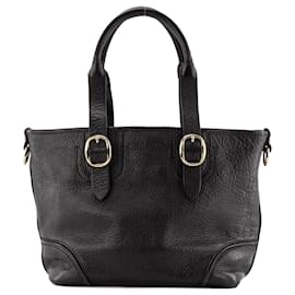 BURBERRY - Borsa a mano Burberry in pelle nera granulata