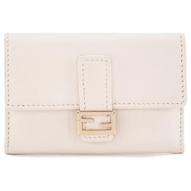 FENDI - Pochette clés Fendi en cuir crème