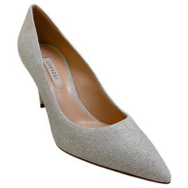 Pumps in tessuto argentato scintillante Casadei