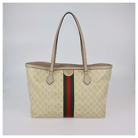 Borsa Tote Ophidia Grande in Tela GG Supreme Beige di Gucci
