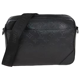 Louis Vuitton Schwarze Monogram Shadow Leder Duo Umhängetasche