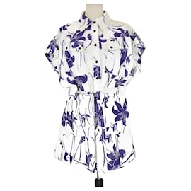 Mono Acadian de lino con estampado floral blanco/azul de Zimmermann