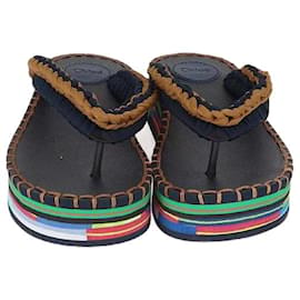Chloé Chloe Multicolor Braided Fabric Lou Thong Sandals