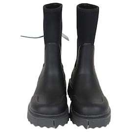 Stivali da pioggia Off-White in gomma nera e tessuto tecnico per giorni di pioggia - Off White