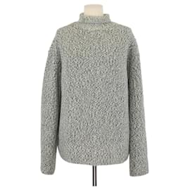 Suéter de cuello alto de lana y cachemira gris Nanushka