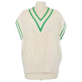 Chaleco sin mangas de lana y cachemira Valerian beige verde de Sandro