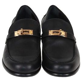 Mocassini Dentin in pelle nera Hermès