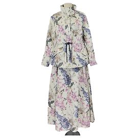 Autre Marque Conjunto de chaqueta A-line de algodón con estampado floral multicolor CH Carolina Herrera y falda maxi con cinturón