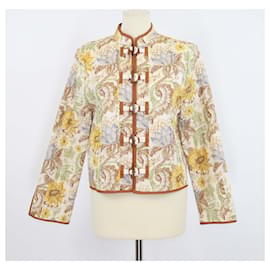 Zimmermann mehrfarbige Baumwolljacke ohne Kragen mit Blumenmuster Daylight