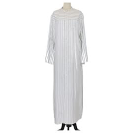 celine striped shirt dress long shirt dress in striped cotton - CRAIE/BLEU