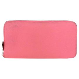 Cartera larga Clásica en cuero Epsom y seda 'Silk'In' Rosa Jaipur de Hermès
